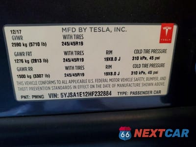 Zdjęcie 13 z 13 samochodu: 2017 TESLA MODEL S VIN:5YJSA1E12HF232884 - miniatura