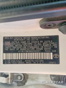Zdjęcie 13 z 13 samochodu: 2019 TOYOTA CAMRY SE VIN:4T1B11HK5KU240251 - miniatura