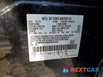 Zdjęcie 13 z 13 samochodu: 2024 FORD EDGE SEL VIN:2FMPK4J98RBA94651 - miniatura