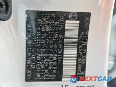 Zdjęcie 12 z 12 samochodu: 2022 TOYOTA CAMRY LE VIN:4T1C11AK7NU678160 - miniatura