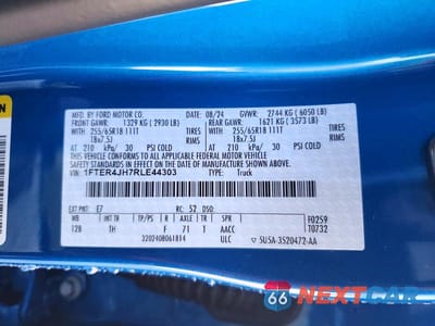 Zdjęcie 12 z 12 samochodu: 2024 FORD RANGER LARIAT VIN:1FTER4JH7RLE44303 - miniatura