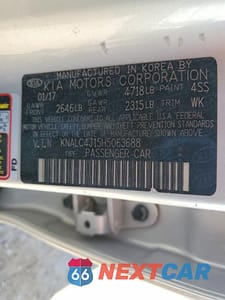 Zdjęcie 12 z 12 samochodu: 2017 KIA CADENZA PREMIUM VIN:KNALC4J15H5063688 - miniatura