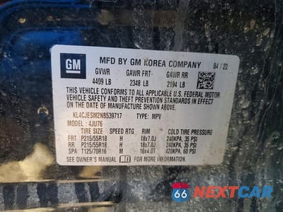 Zdjęcie 13 z 13 samochodu: 2022 BUICK ENCORE PREFERRED VIN:KL4CJESM2NB539717 - miniatura