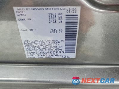 Zdjęcie 12 z 12 samochodu: 2023 NISSAN ALTIMA 2.5 SR VIN:1N4BL4CVXPN407695 - miniatura