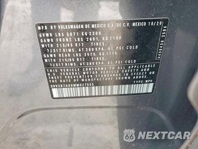 Zdjęcie 13 z 14 samochodu: 2021 VOLKSWAGEN TIGUAN SE VIN:3VV2B7AX8MM027555 - miniatura