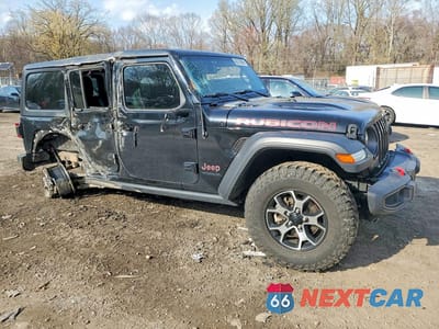 Czwarte zdjęcie samochodu z boku: 2021 JEEP WRANGLER UNLIMITED RUBICON VIN:1C4HJXFG2MW531944 - miniatura