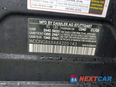 Zdjęcie 12 z 12 samochodu: 2008 MERCEDES-BENZ S 550 4MATIC VIN:WDDNG86X48A205143 - miniatura