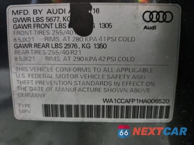Zdjęcie 13 z 13 samochodu: 2017 AUDI SQ5 PREMIUM PLUS VIN:WA1CCAFP1HA006520 - miniatura