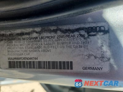 Zdjęcie 12 z 12 samochodu: 2014 AUDI A6 PRESTIGE VIN:WAUHMAFC4EN046744 - miniatura