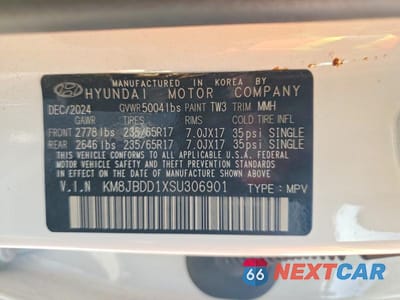 Zdjęcie 14 z 14 samochodu: 2025 HYUNDAI TUCSON HYBRID BLUE VIN:KM8JBDD1XSU306901 - miniatura