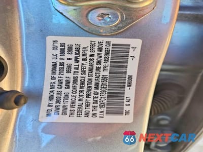 Zdjęcie 13 z 13 samochodu: 2016 HONDA CIVIC EX VIN:19XFC1F39GE015591 - miniatura