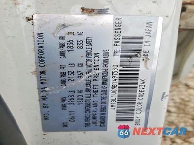 Zdjęcie 12 z 12 samochodu: 2011 MAZDA 3 I VIN:JM1BL1UG9B1497530 - miniatura