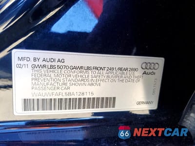 Zdjęcie 12 z 12 samochodu: 2011 AUDI A4 PREMIUM PLUS VIN:WAUWFAFL5BA128115 - miniatura