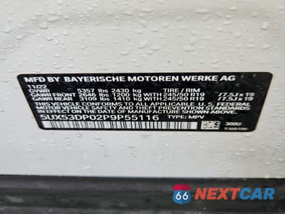 Zdjęcie 13 z 13 samochodu: 2023 BMW X3 XDRIVE30I VIN:5UX53DP02P9P55116 - miniatura