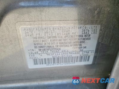 Zdjęcie 12 z 12 samochodu: 2018 NISSAN SENTRA S VIN:3N1AB7AP5JY220439 - miniatura