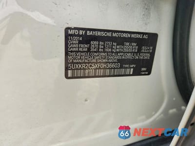 Zdjęcie 12 z 12 samochodu: 2015 BMW X5 SDRIVE35I VIN:5UXKR2C5XF0H36603 - miniatura