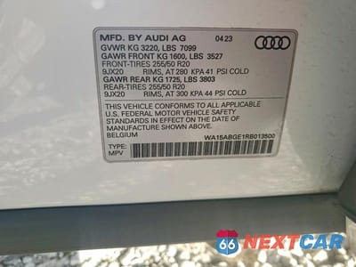 Zdjęcie 13 z 13 samochodu: 2024 AUDI Q8 E-TRON PREMIUM PLUS VIN:WA15ABGE1RB013500 - miniatura