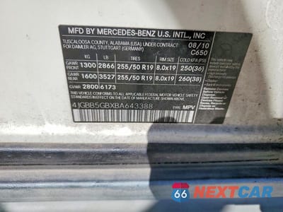 Zdjęcie 13 z 13 samochodu: 2011 MERCEDES-BENZ ML 350 VIN:4JGBB5GBXBA643388 - miniatura