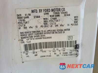 Zdjęcie 12 z 12 samochodu: 2008 FORD F150 VIN:1FTPX14568FB22005 - miniatura
