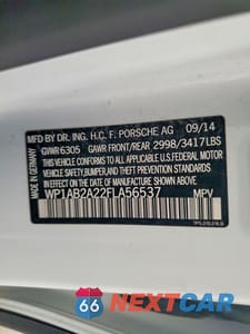 Zdjęcie 13 z 13 samochodu: 2015 PORSCHE CAYENNE S VIN:WP1AB2A22FLA56537 - miniatura