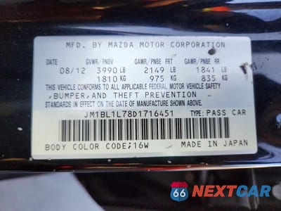 Zdjęcie 12 z 12 samochodu: 2013 MAZDA 3 I VIN:JM1BL1L78D1716451 - miniatura