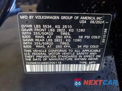 Zdjęcie 13 z 13 samochodu: 2025 VOLKSWAGEN ATLAS CROSS SPORT SE VIN:1V2WE2CA8SC200118 - miniatura
