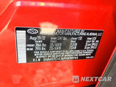 Zdjęcie 13 z 13 samochodu: 2023 HYUNDAI SANTA FE SEL VIN:5NMS2DAJ6PH498944 - miniatura