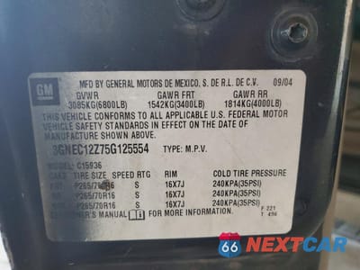 Zdjęcie 12 z 12 samochodu: 2005 CHEVROLET AVALANCHE C1500 VIN:3GNEC12Z75G125554 - miniatura