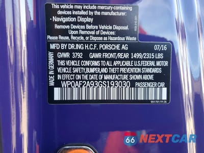 Zdjęcie 12 z 12 samochodu: 2016 PORSCHE 911 GT3 RS VIN:WP0AF2A93GS193030 - miniatura