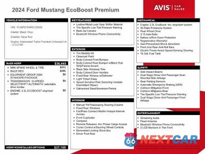 Zdjęcie 12 z 12 samochodu: 2024 FORD MUSTANG VIN:1FA6P8TH4R5120928 - miniatura