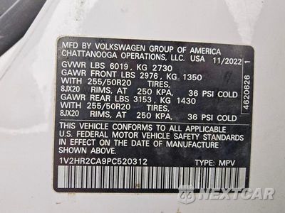 Zdjęcie 13 z 13 samochodu: 2023 VOLKSWAGEN ATLAS SE VIN:1V2HR2CA9PC520312 - miniatura