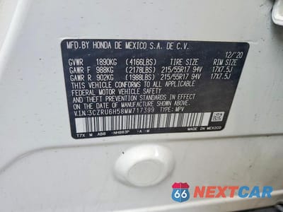 Zdjęcie 13 z 13 samochodu: 2021 HONDA HR-V EX VIN:3CZRU6H58MM717399 - miniatura