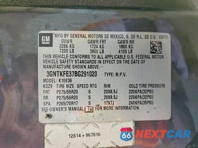 Zdjęcie 12 z 12 samochodu: 2011 CHEVROLET AVALANCHE LT VIN:3GNTKFE37BG291020 - miniatura