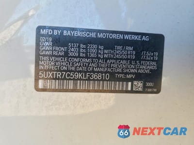 Zdjęcie 13 z 13 samochodu: 2019 BMW X3 SDRIVE30I VIN:5UXTR7C59KLF36810 - miniatura
