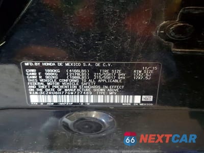 Zdjęcie 13 z 13 samochodu: 2016 HONDA HR-V EXL VIN:3CZRU6H77GM727489 - miniatura