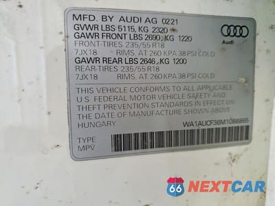Zdjęcie 13 z 13 samochodu: 2021 AUDI Q3 PREMIUM 40 VIN:WA1AUCF36M1088865 - miniatura