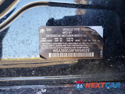 Zdjęcie 12 z 12 samochodu: 2015 BMW 335 XI VIN:WBA3B9G58FNR94029 - miniatura