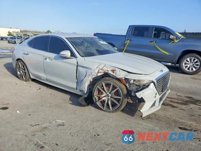 Czwarte zdjęcie samochodu z boku: 2019 GENESIS G70 ADVANCED VIN:KMTG54LE5KU024127 - miniatura