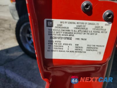 Zdjęcie 12 z 13 samochodu: 2001 CHEVROLET SILVERADO K1500 VIN:2GCEK19T311378032 - miniatura