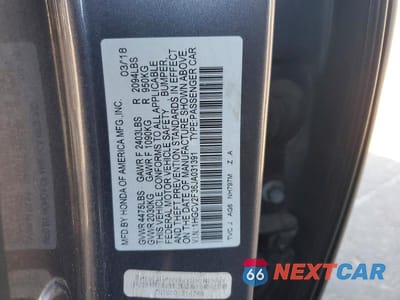 Zdjęcie 12 z 12 samochodu: 2018 HONDA ACCORD SPORT VIN:1HGCV2F36JA031391 - miniatura