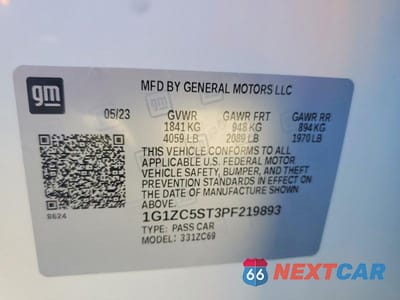 Zdjęcie 12 z 12 samochodu: 2023 CHEVROLET MALIBU LS VIN:1G1ZC5ST3PF219893 - miniatura