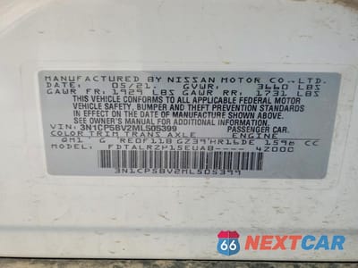 Zdjęcie 12 z 12 samochodu: 2021 NISSAN KICKS S VIN:3N1CP5BV2ML505399 - miniatura