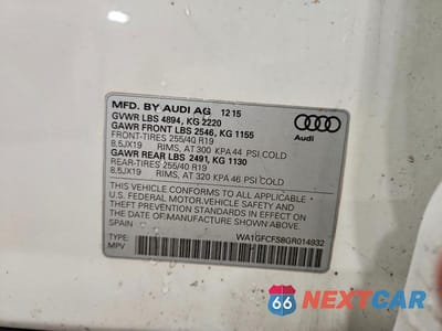 Zdjęcie 13 z 13 samochodu: 2016 AUDI Q3 PRESTIGE VIN:WA1GFCFS8GR014932 - miniatura