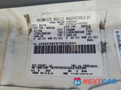 Zdjęcie 13 z 14 samochodu: 1996 FORD F350 VIN:1FDKF38F8TEB31844 - miniatura