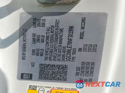 Zdjęcie 12 z 12 samochodu: 2022 CHEVROLET SILVERADO C2500 HEAVY DUTY VIN:1GC0WLE78NF301996 - miniatura