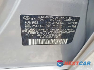 Zdjęcie 12 z 12 samochodu: 2023 HYUNDAI SONATA SEL VIN:KMHL64JA9PA264540 - miniatura