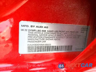 Zdjęcie 12 z 12 samochodu: 2022 AUDI S3 PREMIUM PLUS VIN:WAUH3DGY4NA105023 - miniatura