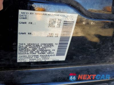 Zdjęcie 12 z 12 samochodu: 2022 NISSAN ALTIMA 2.5 SR VIN:1N4BL4CV9NN309660 - miniatura