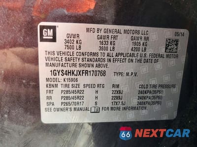 Zdjęcie 13 z 13 samochodu: 2015 CADILLAC ESCALADE ESV LUXURY VIN:1GYS4HKJXFR170768 - miniatura