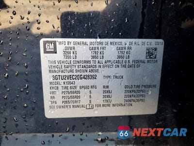Zdjęcie 13 z 13 samochodu: 2014 GMC SIERRA K1500 SLT VIN:3GTU2VEC2EG428392 - miniatura